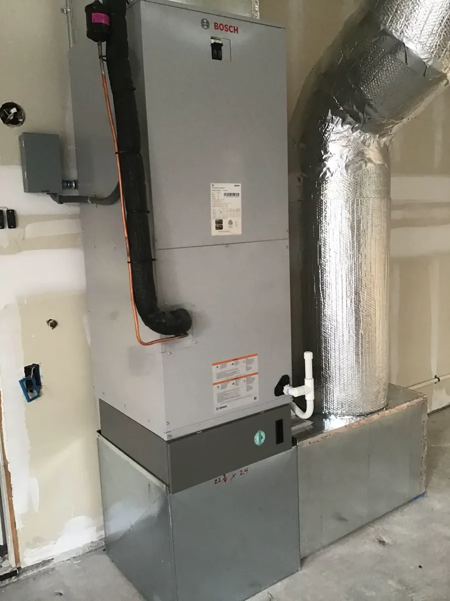 A Bosch air handler with new insulated ductwork